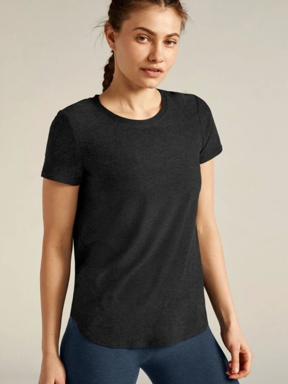 Beyond Yoga "On the Down Low" T-Shirt , SZ L Black